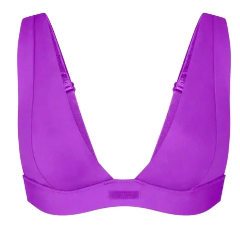 NWT Women's Violet Plunge Bikini Top with Mid Coverage bottoms both 2X